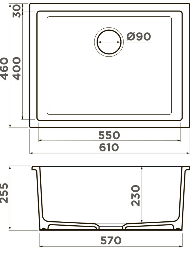 Omoikiri Hitomi-BL Marble, раковина, керамика, черный