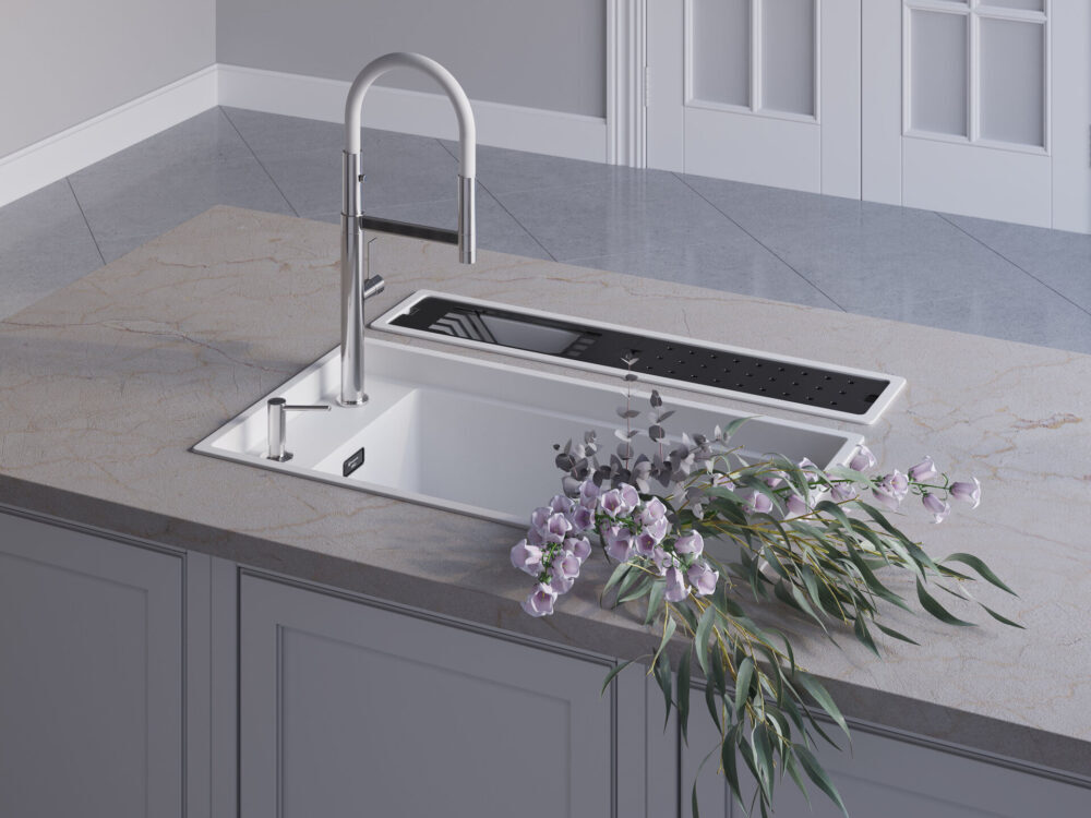 Omoikiri Kinaru 86-U/I WH, мойка, керамика, белый