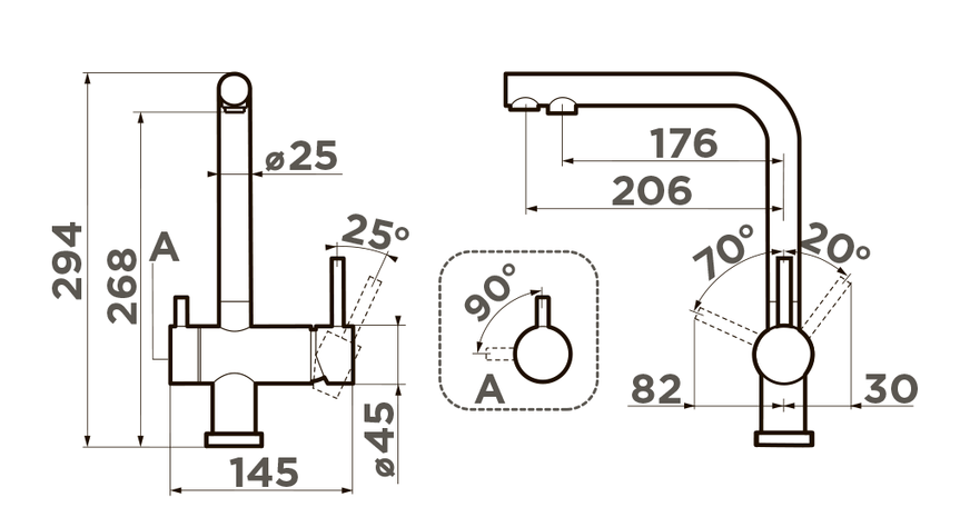 Omoikiri Nagano-SL, смеситель, sicilian lemon