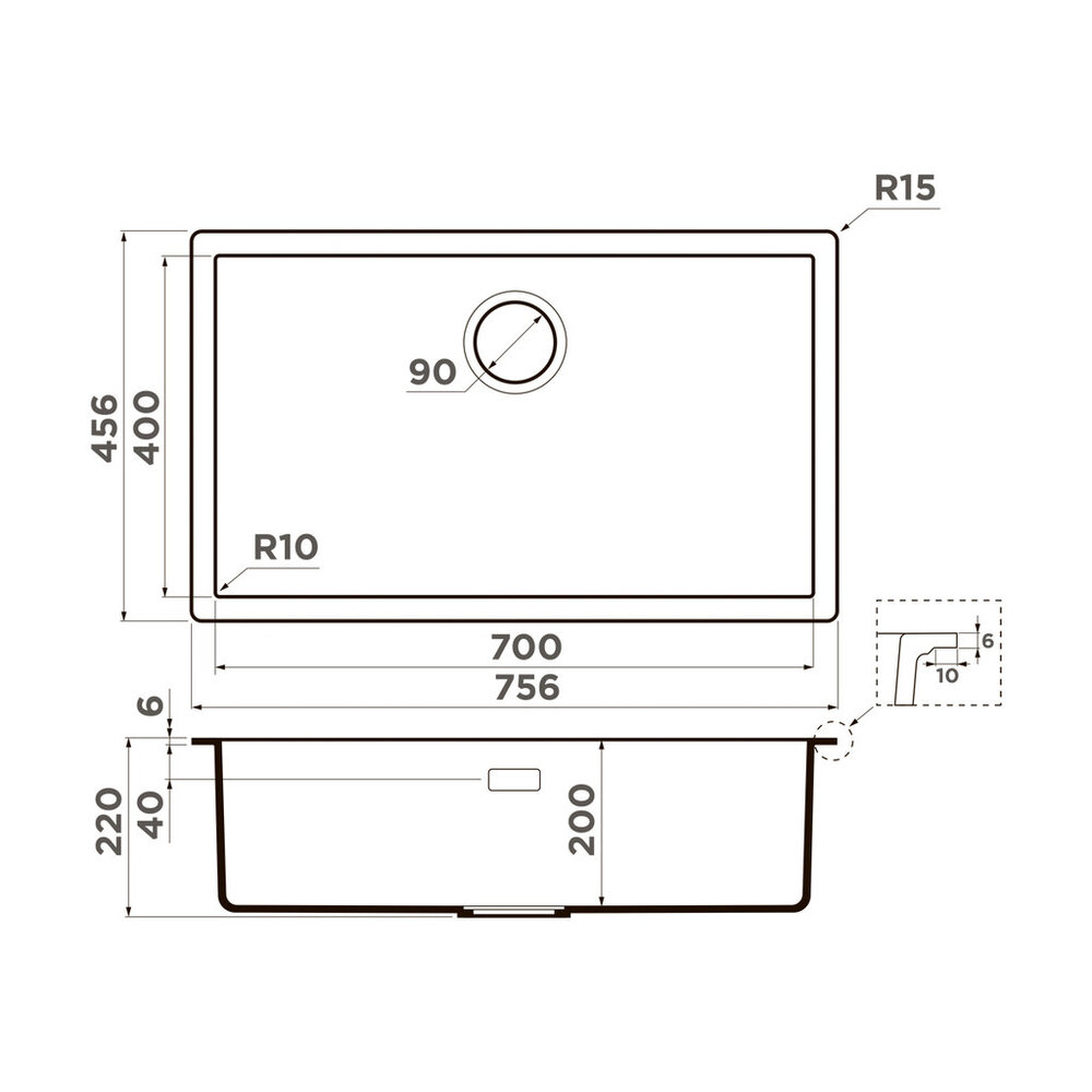 Omoikiri Yamakawa 75-Integra-CN, мойка, керамика, canyon