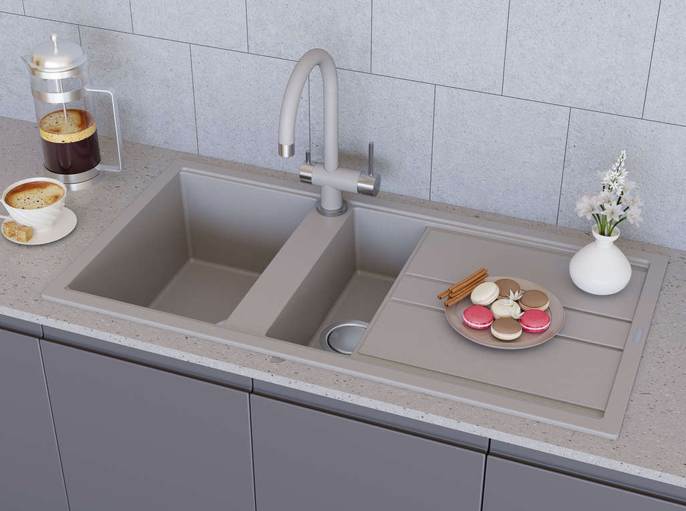 Omoikiri Kitagawa 100-2-WG, мойка, керамика, ветреный зеленый