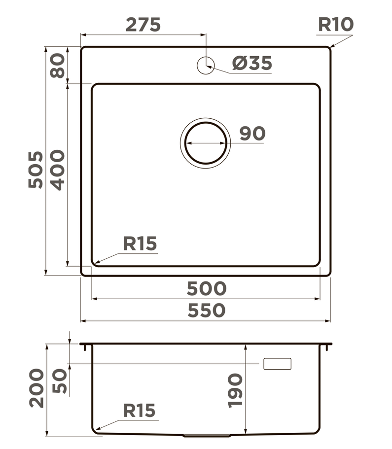Omoikiri Amadare 55-IN, мойка, нержавеющая сталь