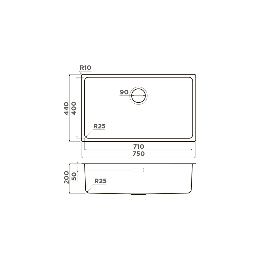 Omoikiri Tadzava 75-U/I-IN, мойка, нержавеющая сталь