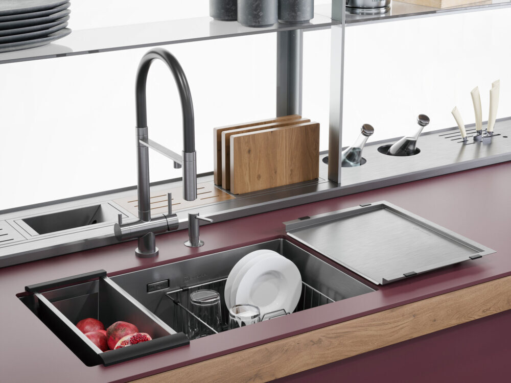 Omoikiri Taki 74-U/IF-GM, мойка, нержавеющая сталь/вороненая сталь