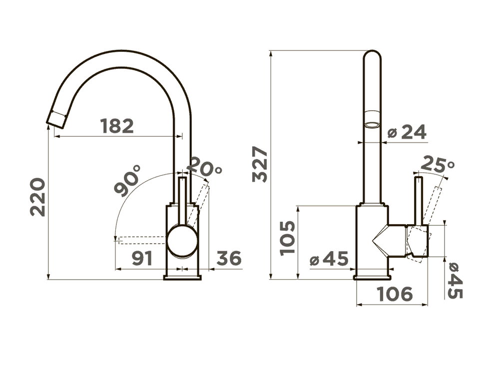 Omoikiri Shinagawa-P-PL, смеситель, гранит, платина