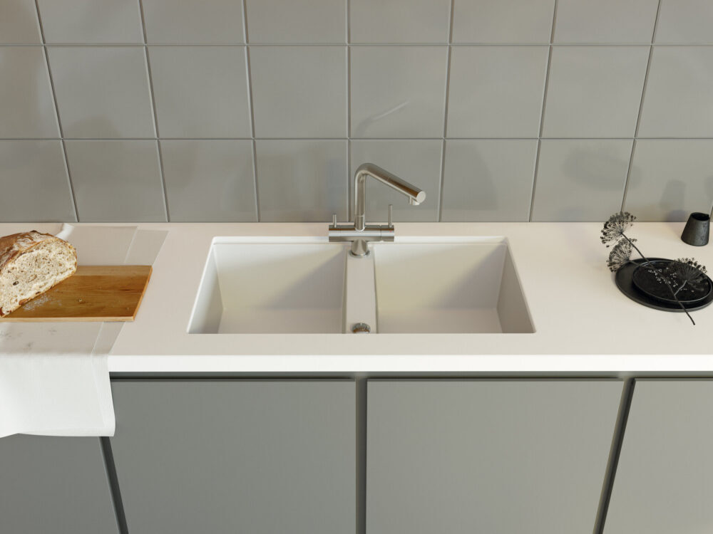 Omoikiri Kitagawa 83-2-U-WH, мойка, керамика, белый