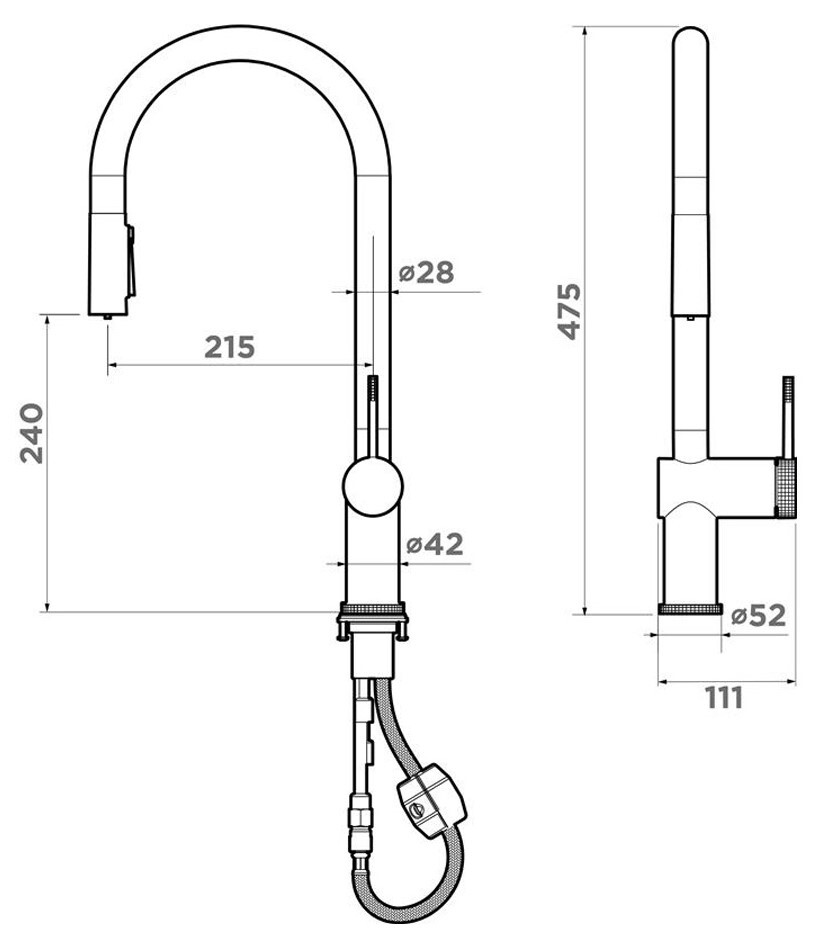 Omoikiri Tahara-SB-LG, смеситель, светлое золото