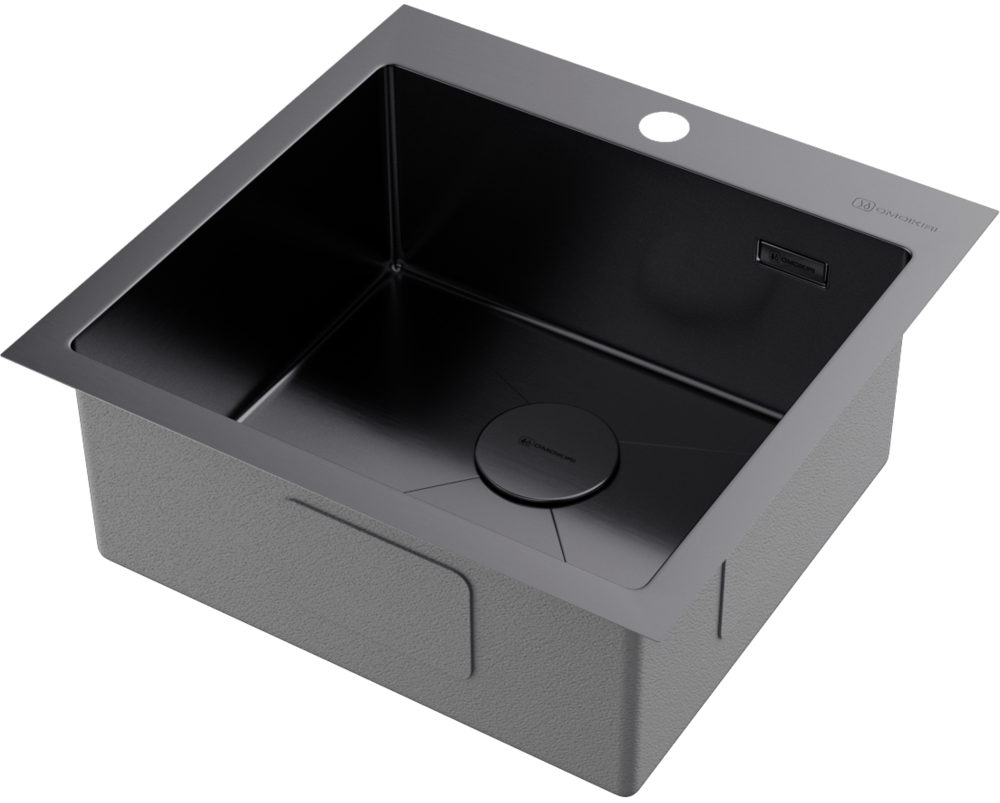 Omoikiri Akisame 51-GM, мойка, нержавеющая сталь/вороненая сталь