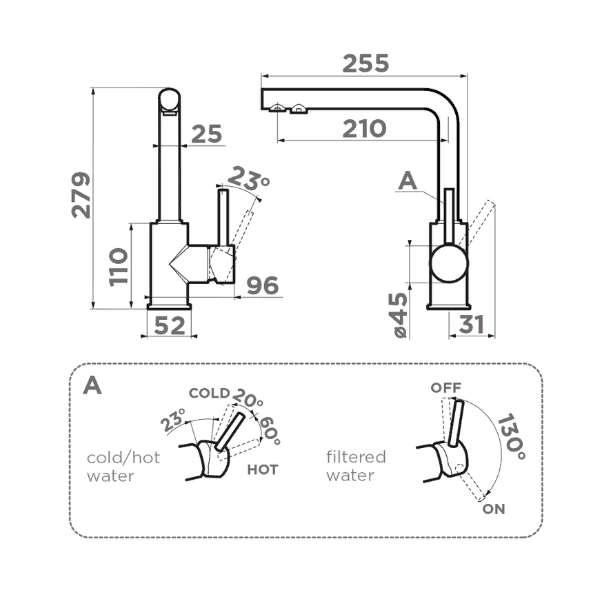 Omoikiri Nakagawa 2 Plus-WH, смеситель, гранит, белый