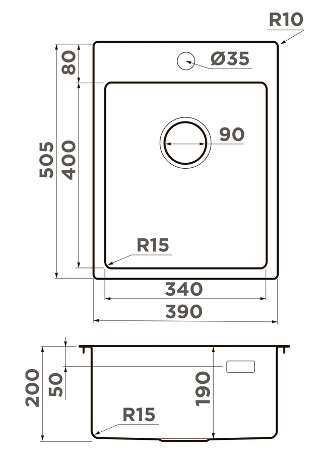 Omoikiri Amadare 39-IN, мойка, нержавеющая сталь