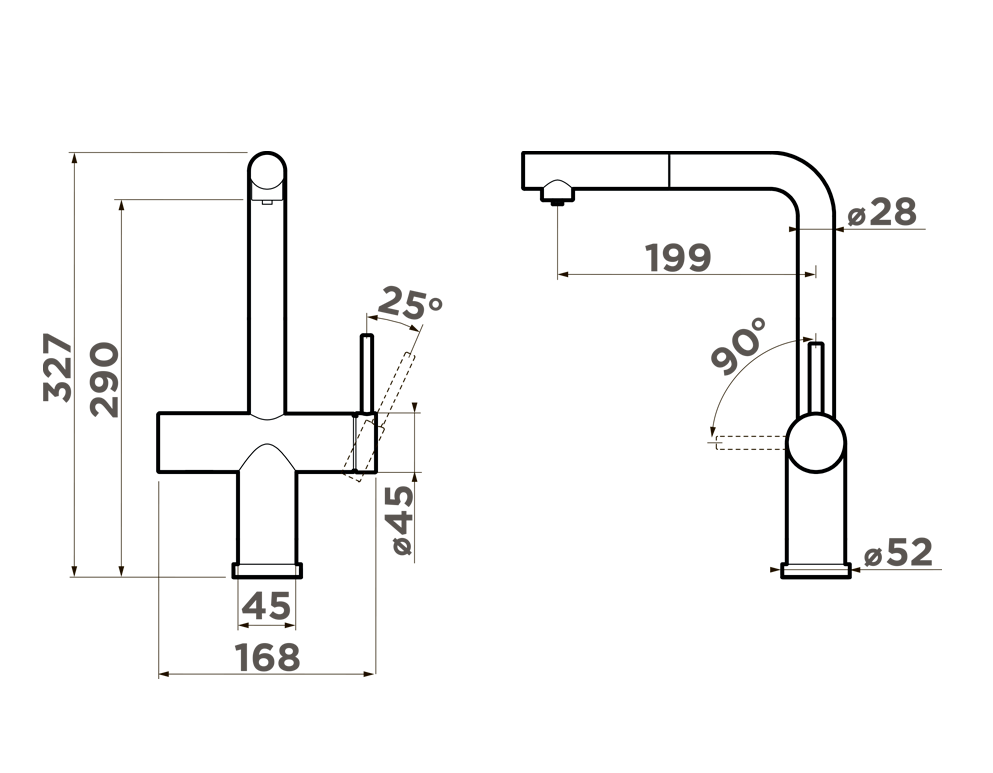 Omoikiri Karatsu-S GB, смеситель, гранит, графит