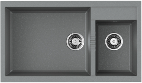 Omoikiri Tedori 86-2-LB-GR, мойка, гранит, leningrad grey