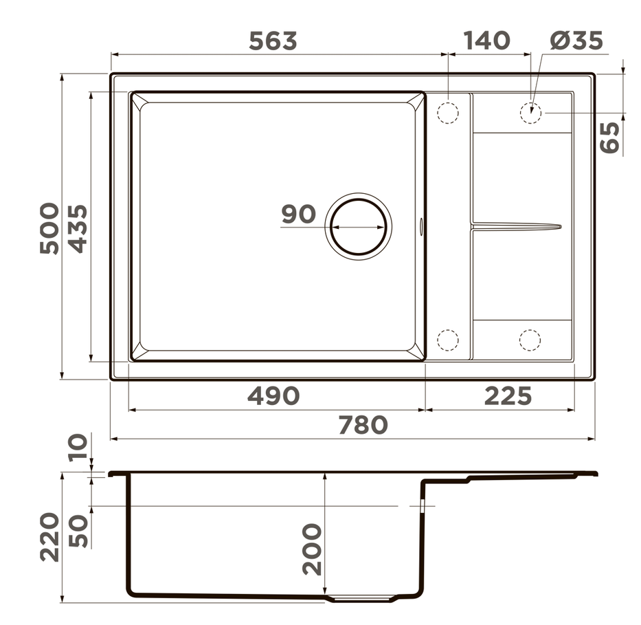 Omoikiri Sumi 78A-LB-WH, мойка, керамика, белый