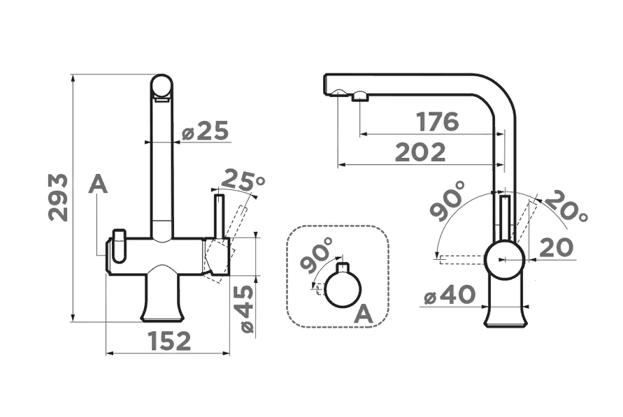 Omoikiri Akisame 86-L Side-GB, мойка, нержавеющая сталь/графит, чаша слева