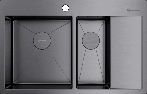 Omoikiri Akisame 78-2-GM-L, мойка, нержавеющая сталь/вороненая сталь, чаша слева