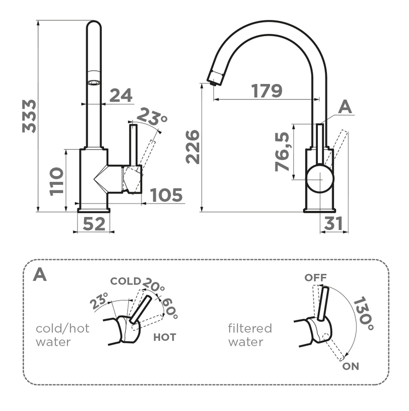 Omoikiri Shinagawa 2 Plus-CA, смеситель, гранит, карамель