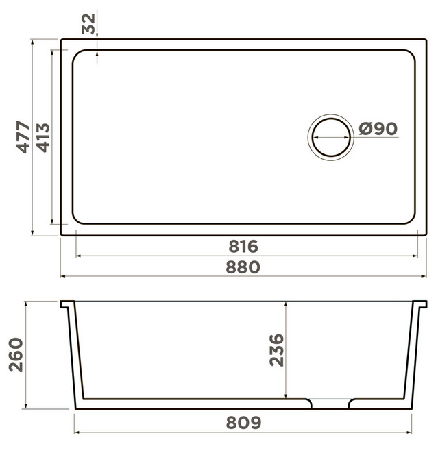 Omoikiri Tokara 88-U/I-WH Glossy Side, мойка, керамика, белый глянцевый