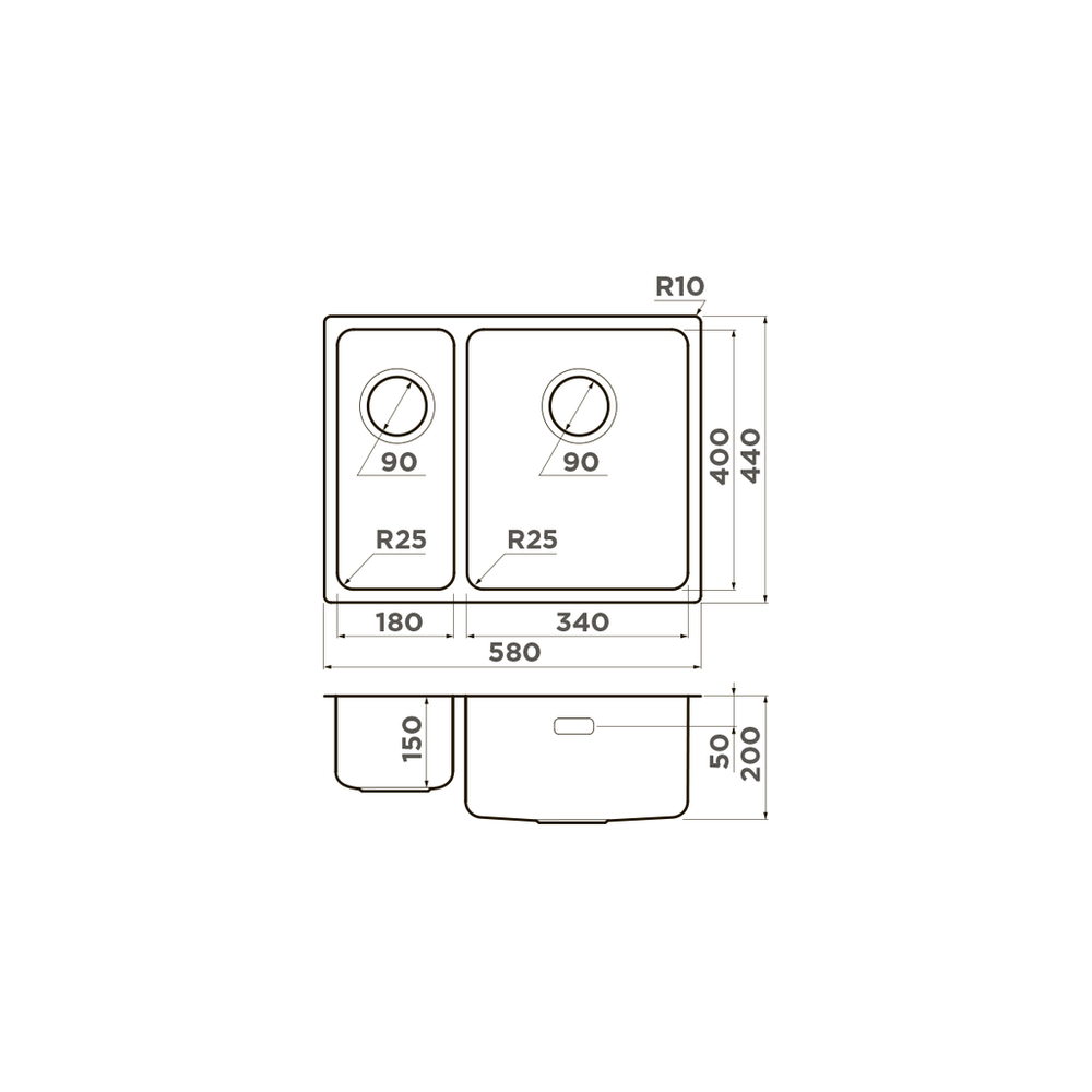 Omoikiri Tadzava 58-2-U/I-R-IN, мойка, нержавеющая сталь, чаша справа