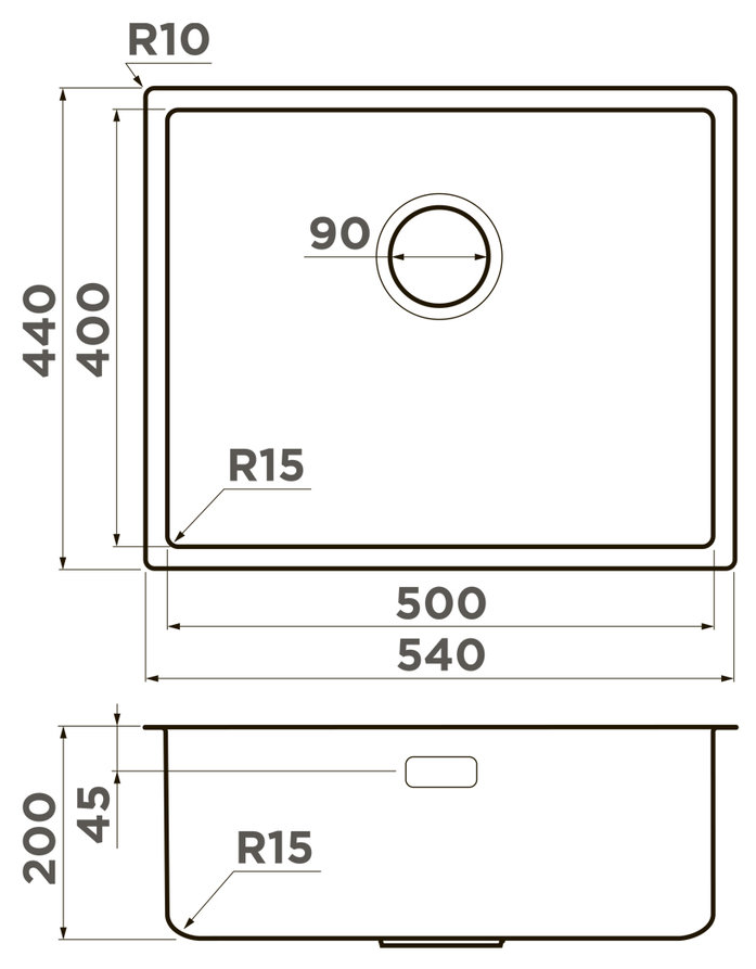 Omoikiri Tadzava 54-U/I-IN Ultra 15, мойка, нержавеющая сталь 