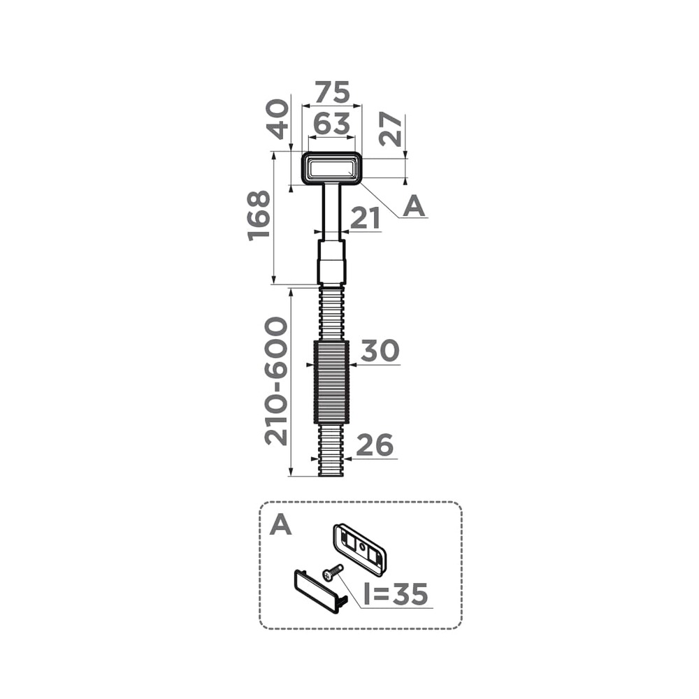 Omoikiri OV-1-S-AB Сменный прямоугольный перелив для арматуры серии WK-AB, латунь