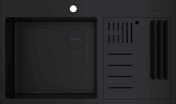 Omoikiri Akisame 86-2 Side-GB, мойка, нержавеющая сталь/графит