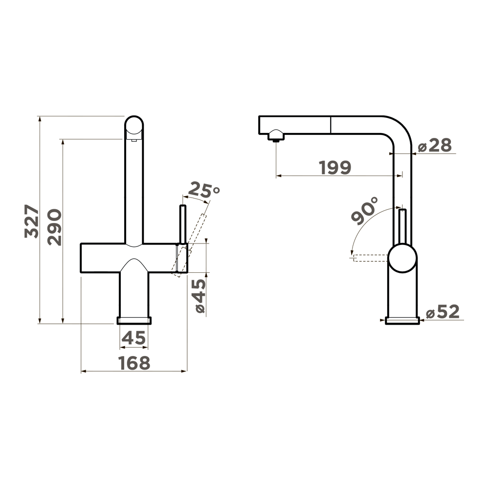 Omoikiri Karatsu-S-GM, смеситель, латунь/вороненая сталь