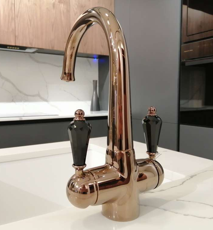 Omoikiri Okinawa-2-SI, смеситель, античное серебро, ручки смесителя - керамика