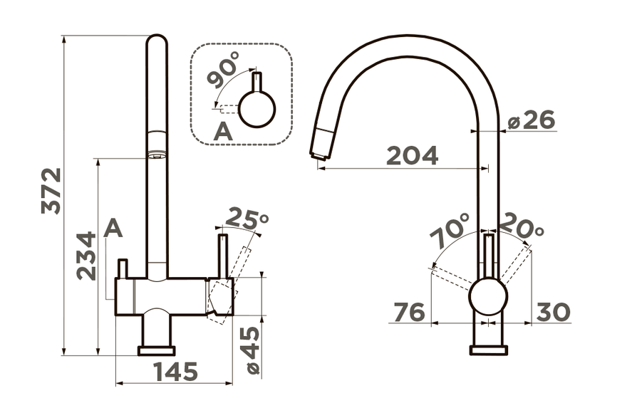 Omoikiri Yamada-LG, смеситель, латунь/светлое золото