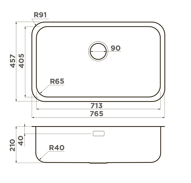 Omoikiri Omi 76-U/I-IN, мойка, нержавеющая сталь