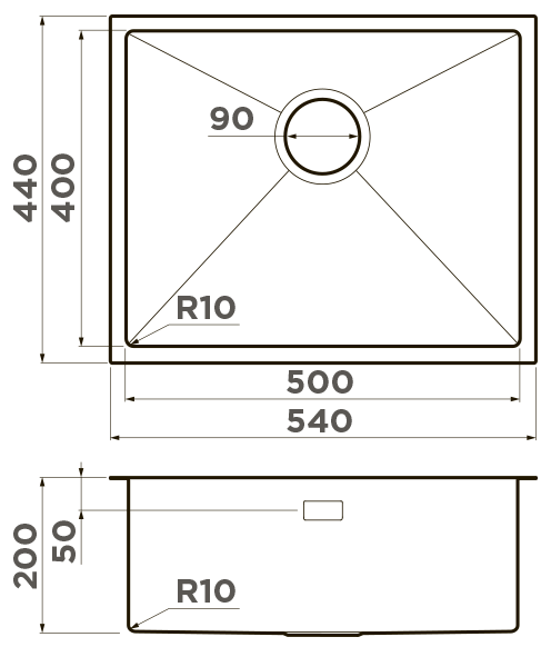 Omoikiri Taki 54-U/IF-IN Microdecor, мойка, нержавеющая сталь
