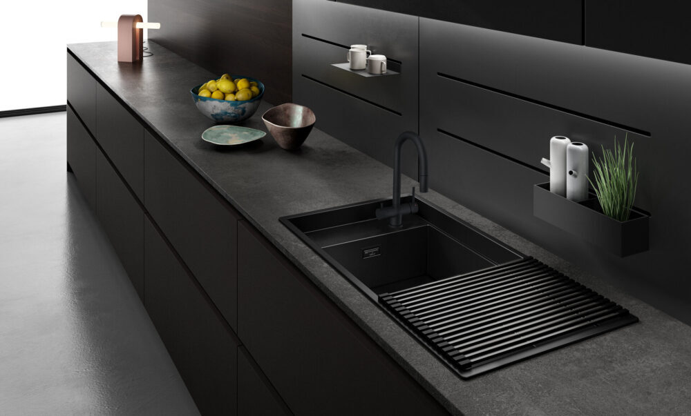 Omoikiri Kinaru 86-U/I GB, мойка, керамика, графит