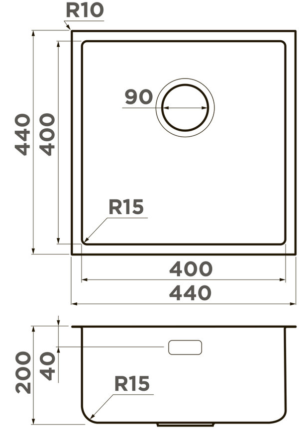 Omoikiri Tadzava 44-U/I-IN Ultra 15, мойка, нержавеющая сталь