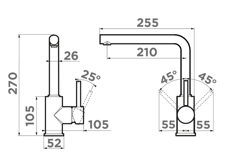 Omoikiri Nakagawa-BN, смеситель, нержавеющая сталь