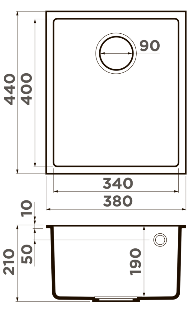 Omoikiri Bosen 38-U-ES, мойка, гранит, эспрессо