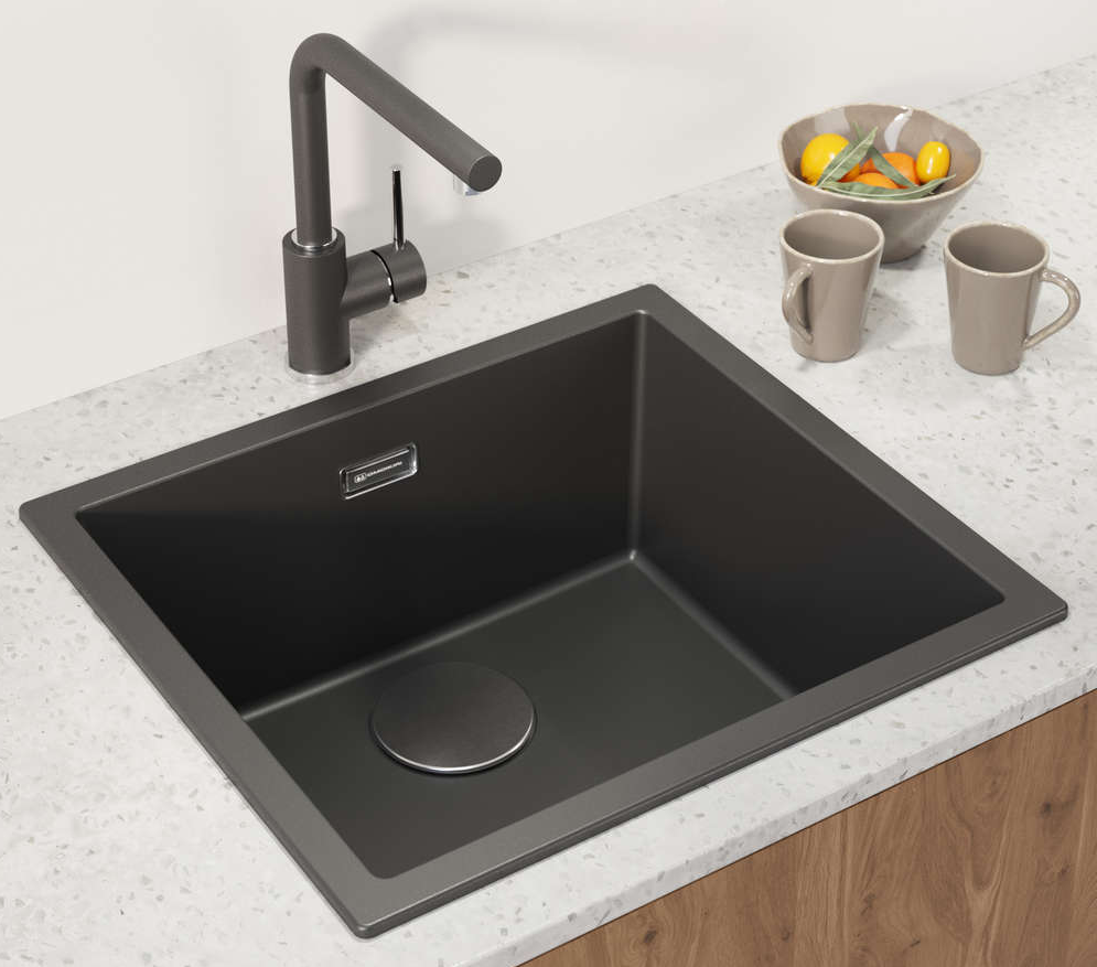 Omoikiri Nakagawa-GB, смеситель, гранит, графит