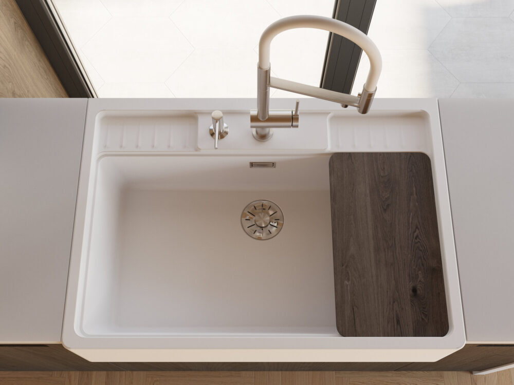 Omoikiri Kinokawa 90-WH, мойка, керамика, белый