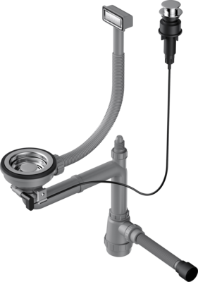 Omoikiri WK-1-AB-A Арматура для одночашевых моек, прямоуг перелив, кл.-авт, латунь