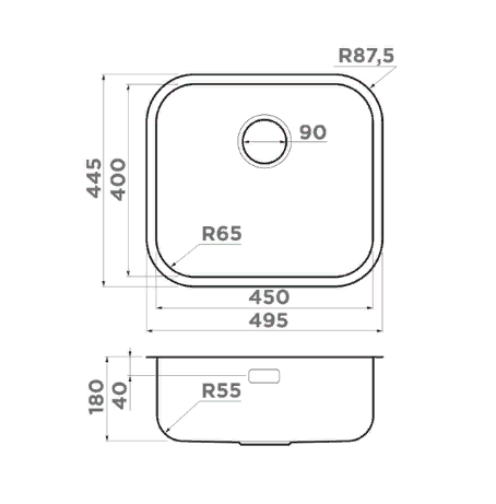 Omoikiri Omi 49-U-IN, мойка, нержавеющая сталь