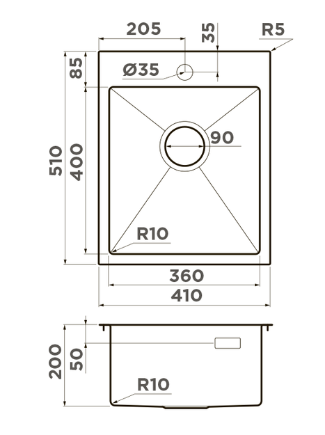 Omoikiri Akisame 41-GB, мойка, нержавеющая сталь/графит