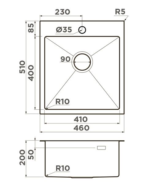 Omoikiri Akisame 46-LG, мойка, нержавеющая сталь/светлое золото