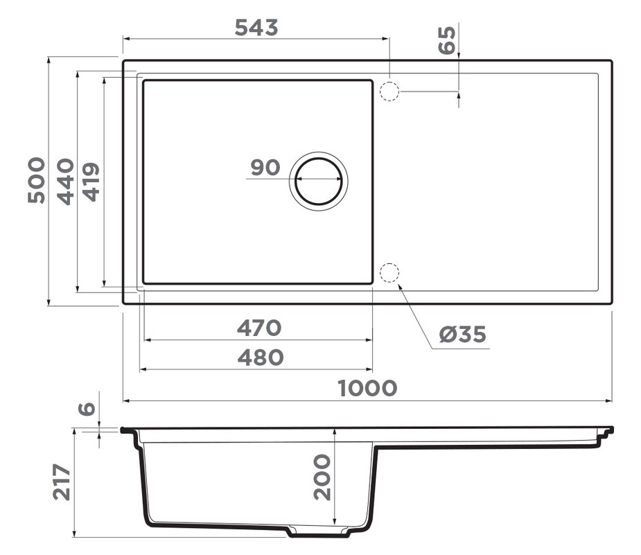 Omoikiri Sintesi 100-WH, мойка, керамика, белый