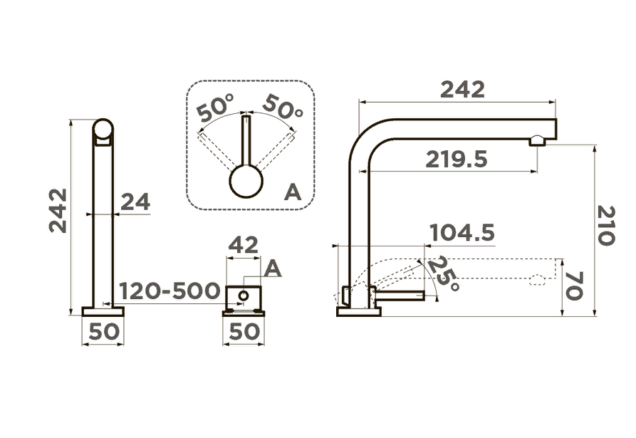 Omoikiri Nara-C, смеситель, хром