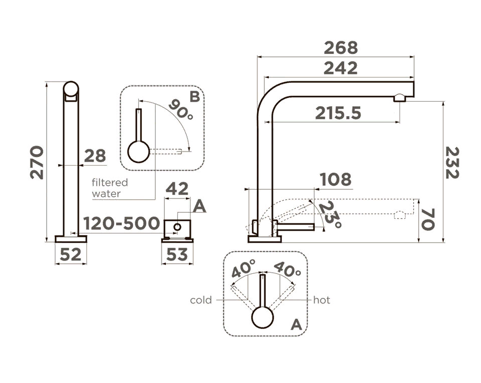 Omoikiri Nara 2 Plus-C, смеситель, хром