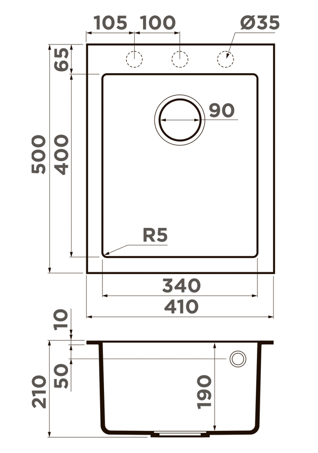 Omoikiri Bosen 41A-WH, мойка, керамика, белый
