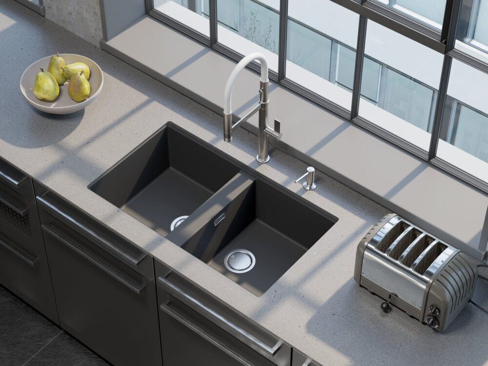 Omoikiri Kitagawa 83-2-U-GB, мойка, керамика, графит