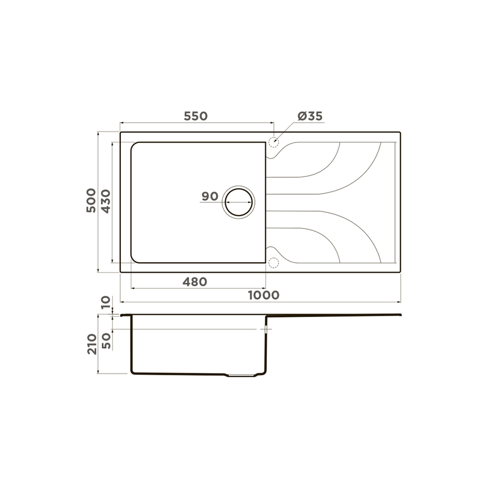 Omoikiri Yasugata-100-WH, мойка, гранит, белый
