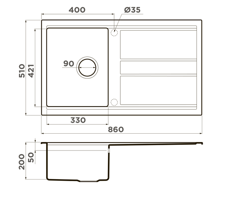 Omoikiri Kitagawa 86-WH, мойка, керамика, белый