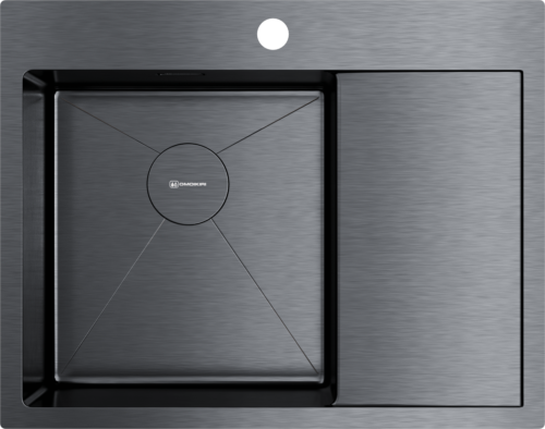 Omoikiri Akisame 65-GM-L, мойка, нержавеющая сталь/вороненая сталь, чаша слева