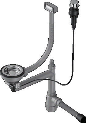 Omoikiri WK-1-IN-A Арматура для одночашевых моек с прямоугольным перелив, нерж.сталь