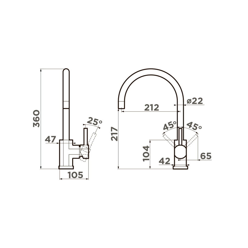 Omoikiri Wakayama-PVD-LG-35, смеситель, светлое золото